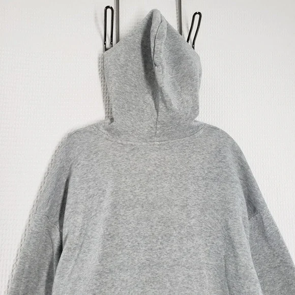 Womens Grey Hoodie XL Cross Print Graphic Hooded Sweatshirt Pullover Trap Goth - Picture 10 of 16